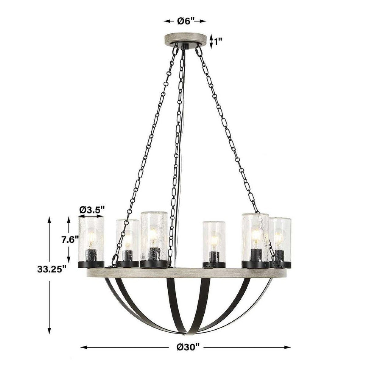 Modern European furniture - Seeded Glass 6-Light Indoor/Outdoor Chandelier - www.oroa.com