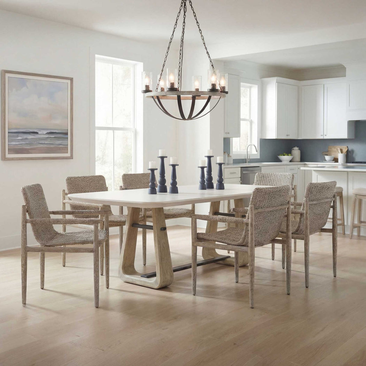 Modern European furniture - Seeded Glass 6-Light Indoor/Outdoor Chandelier - www.oroa.com