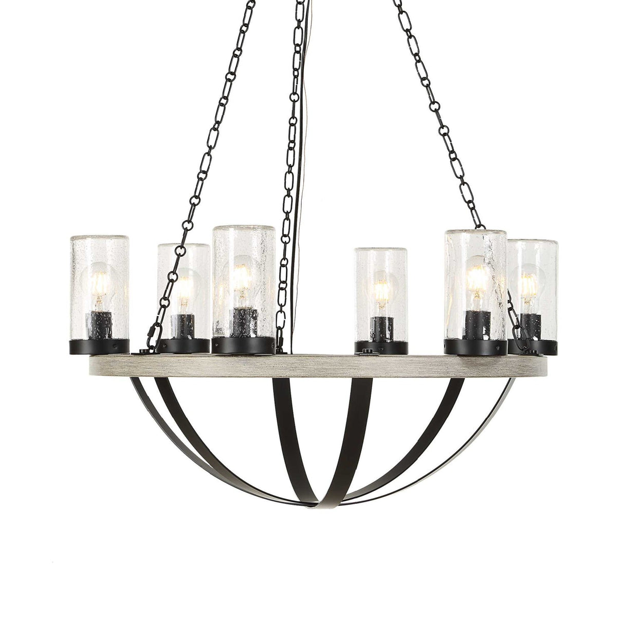 Modern European furniture - Seeded Glass 6-Light Indoor/Outdoor Chandelier - www.oroa.com