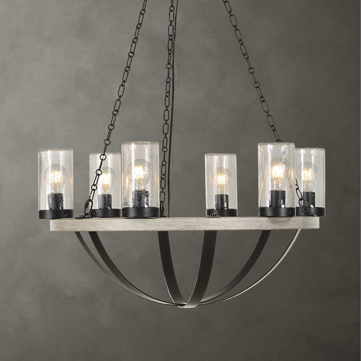 Modern European furniture - Seeded Glass 6-Light Indoor/Outdoor Chandelier - www.oroa.com