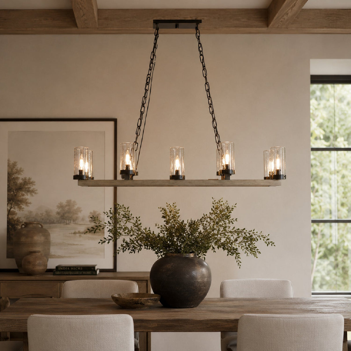 Modern European furniture - Seeded Glass 10-Light Indoor/Outdoor Chandelier - www.oroa.com