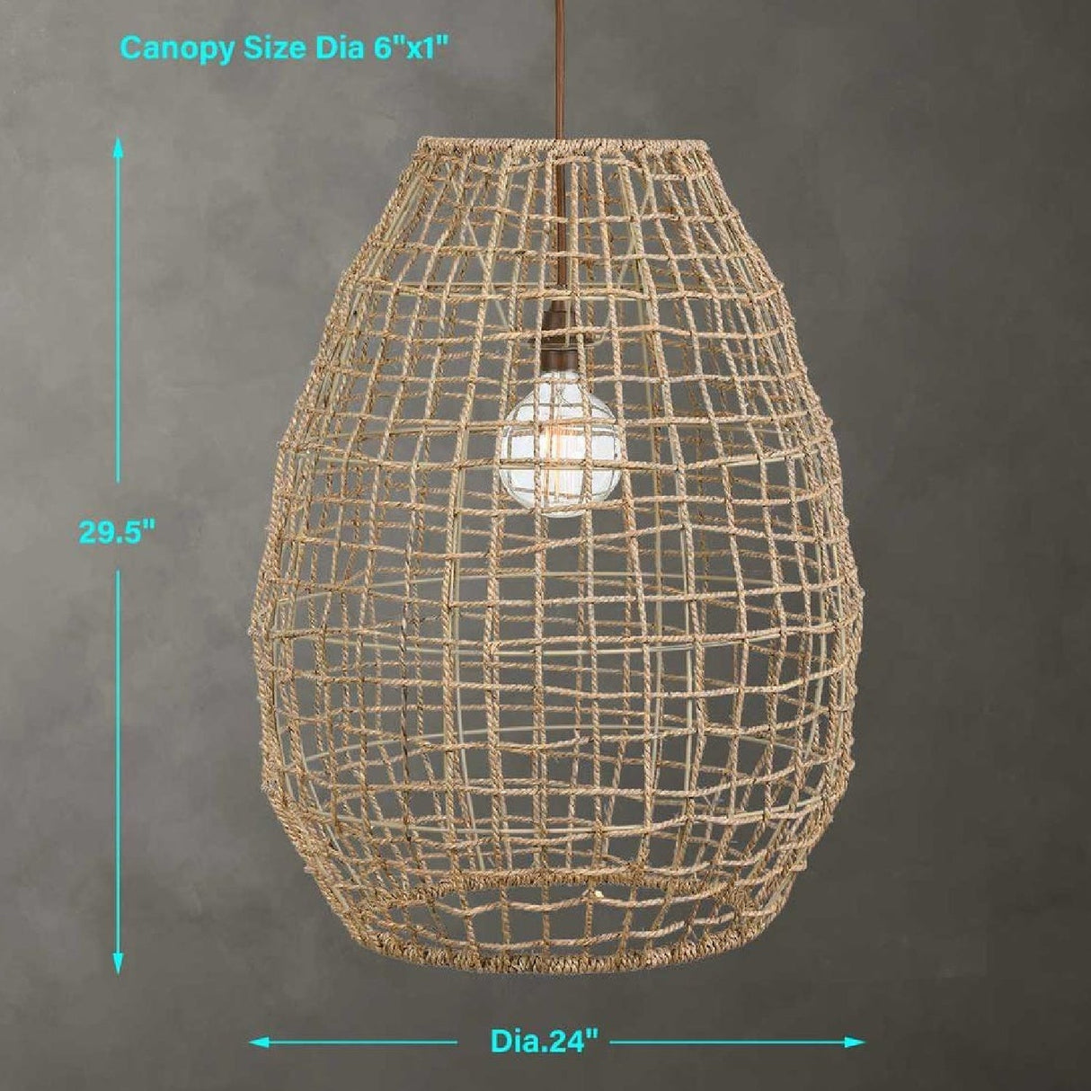 Modern European furniture - Woven Seagrass 1-Light Pendant Lamp - www.oroa.com