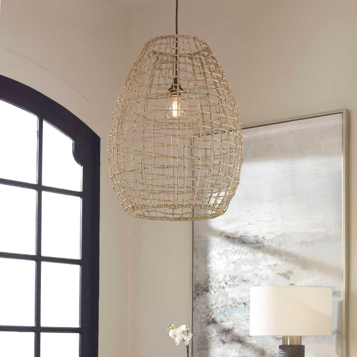 Modern European furniture - Woven Seagrass 1-Light Pendant Lamp - www.oroa.com