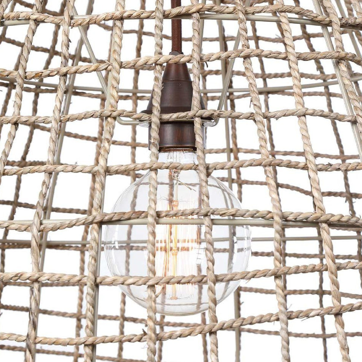 Woven Seagrass 1-Light Pendant Lamp | Uttermost Cross Weave