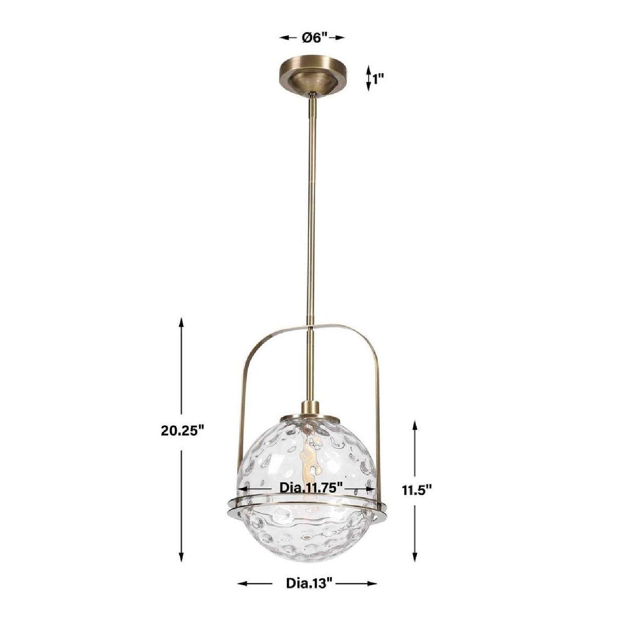 Spherical Watered Glass Pendant Lamp | Uttermost Mimas - www.oroa.com