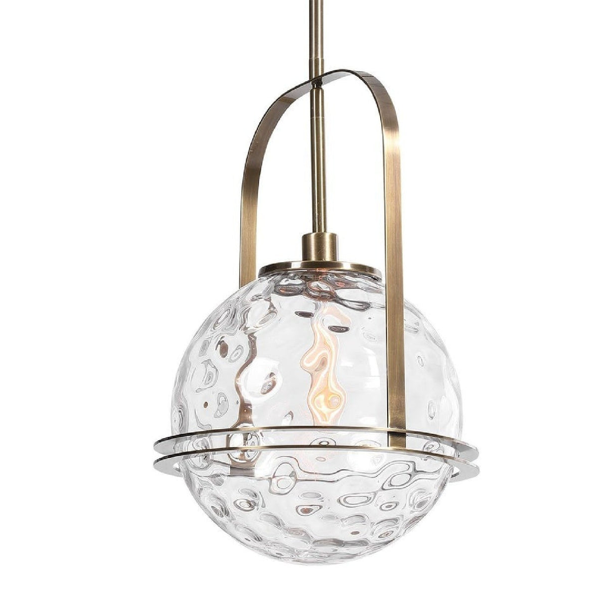 Spherical Watered Glass Pendant Lamp | Uttermost Mimas - www.oroa.com