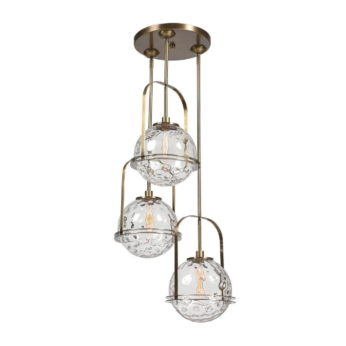 Spherical Watered Glass Pendant Lamp – Mimas – alternate view 8