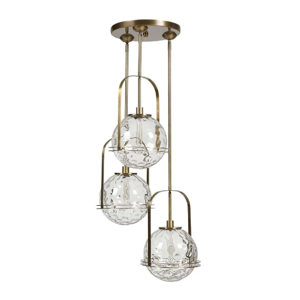 Spherical Watered Glass Pendant Lamp – Mimas – alternate view 10