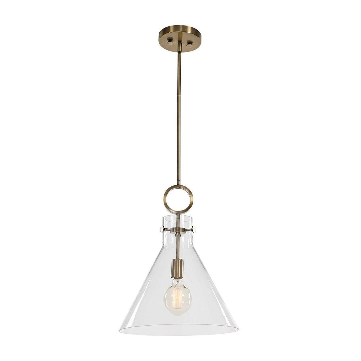 Modern European furniture - Clear Glass Conical Pendant Lamp - www.oroa.com