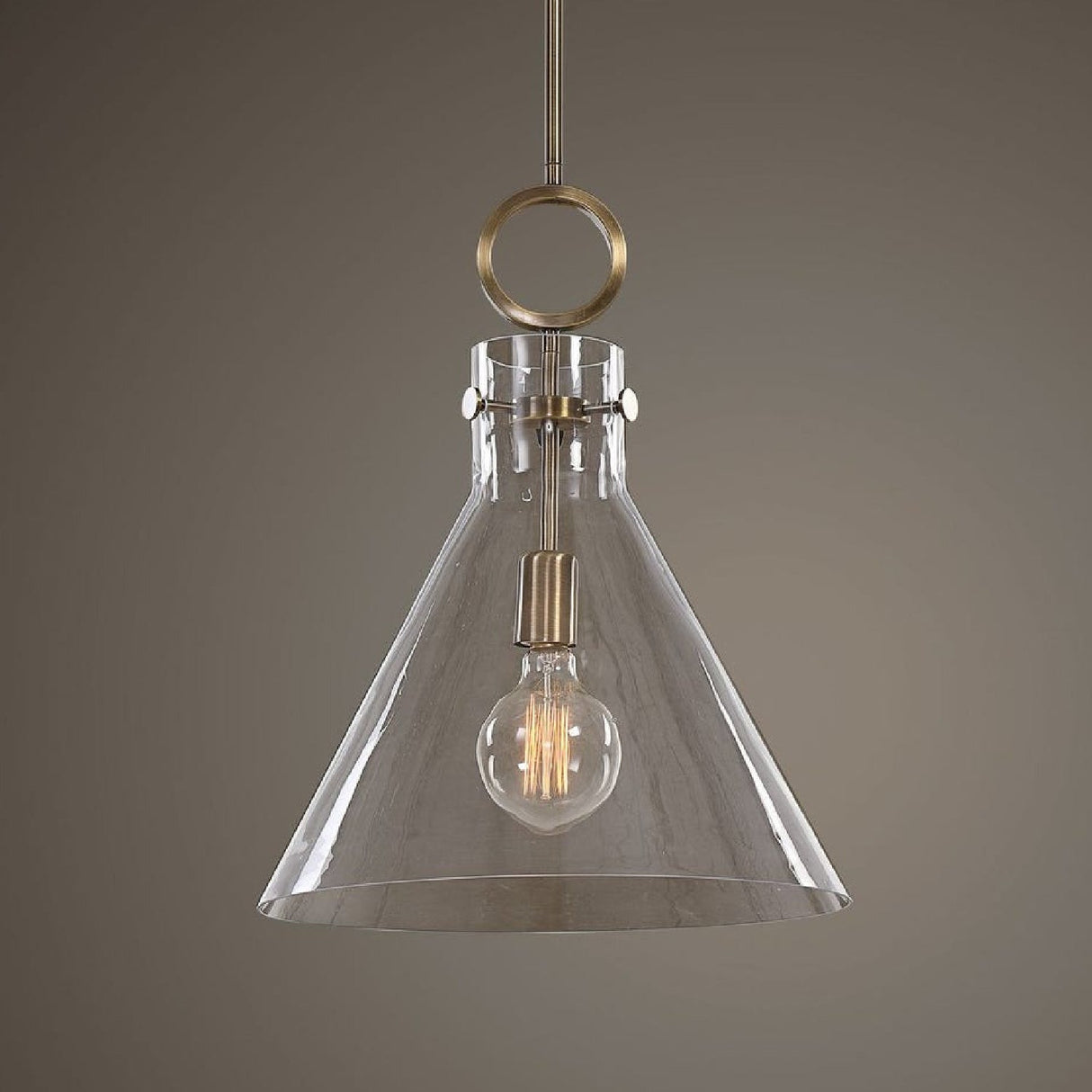 Modern European furniture - Clear Glass Conical Pendant Lamp - www.oroa.com