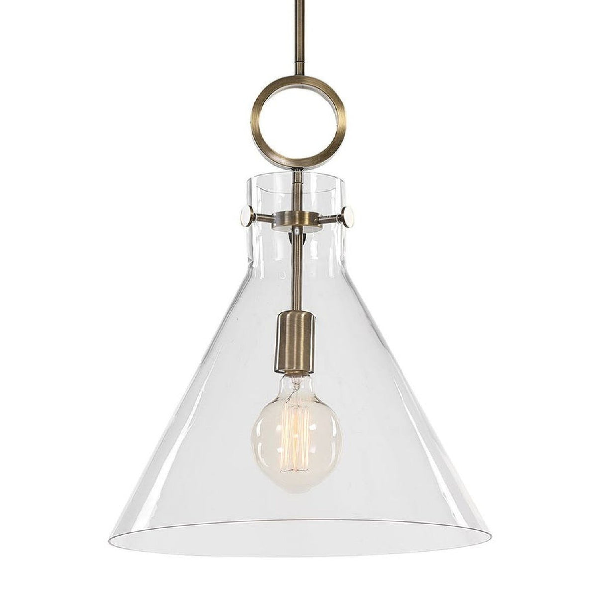 Modern European furniture - Clear Glass Conical Pendant Lamp - www.oroa.com