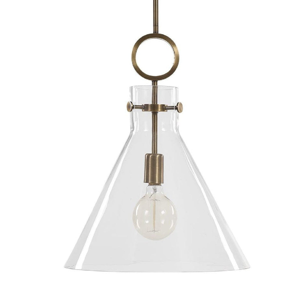 Modern European furniture - Clear Glass Conical Pendant Lamp - www.oroa.com