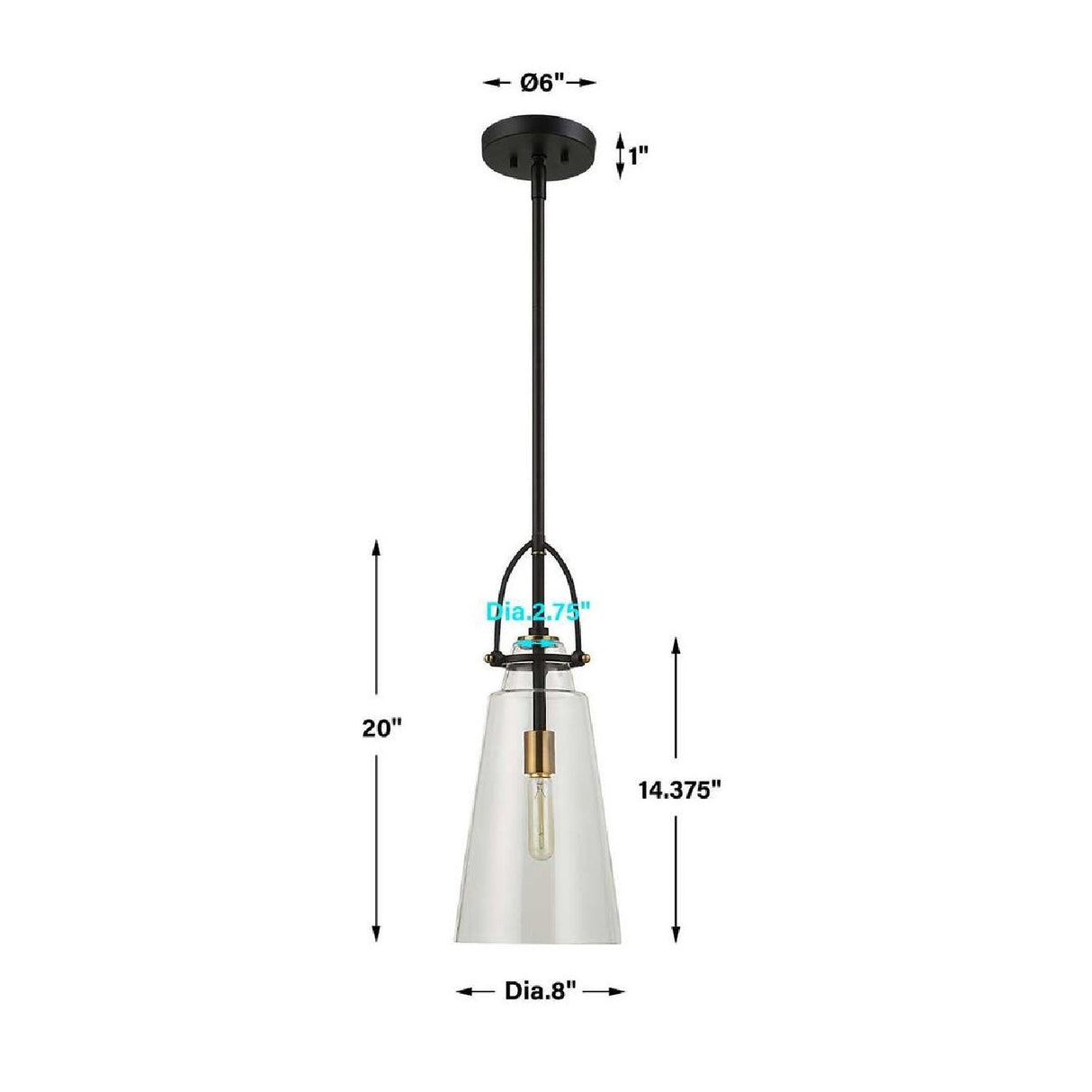 Tapered Clear Glass Pendant Lamp | Uttermost Saugus - www.oroa.com