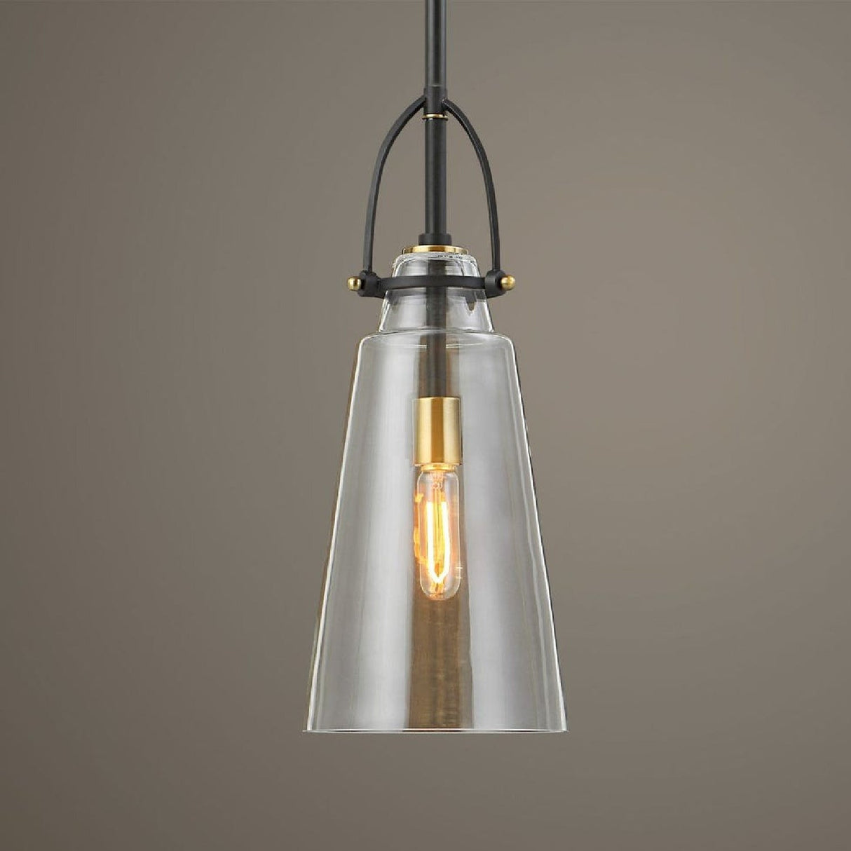 Tapered Clear Glass Pendant Lamp | Uttermost Saugus - www.oroa.com