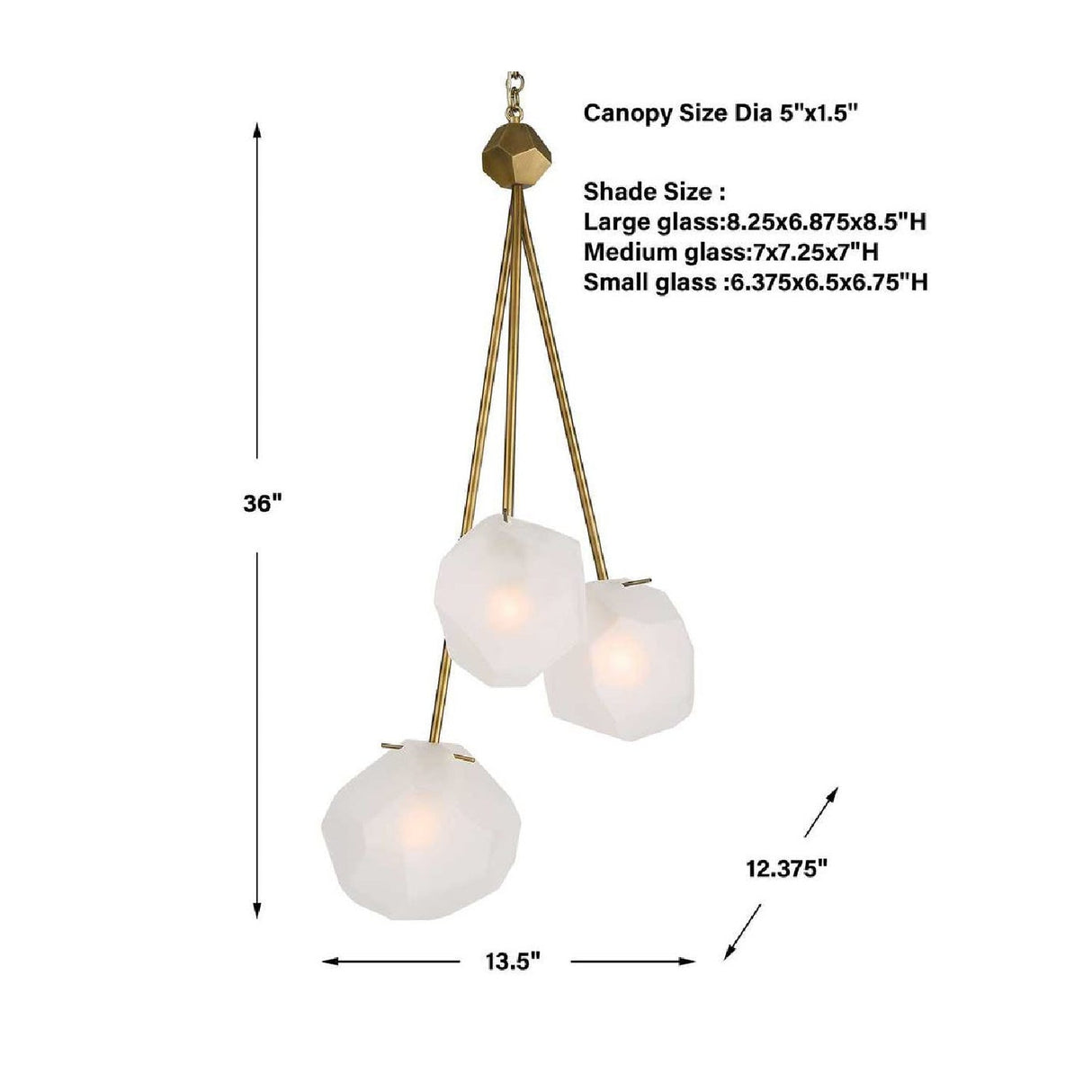 Modern European furniture - Geometrical Glass 3-Light Pendant Lamp - www.oroa.com