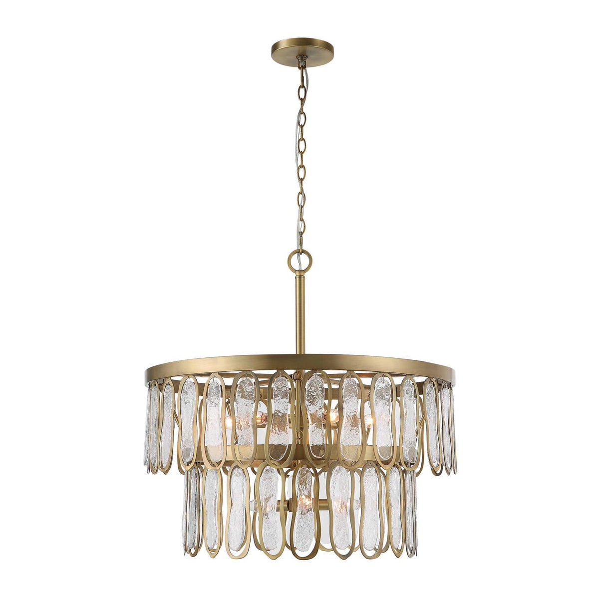 Modern European furniture - Tiered Seeded Glass 9-Light Chandelier - www.oroa.com