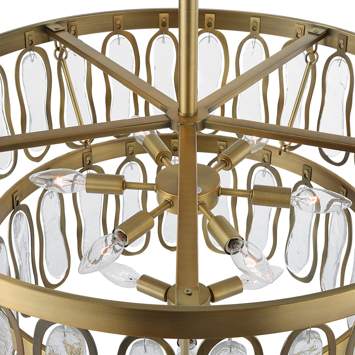 Modern European furniture - Tiered Seeded Glass 9-Light Chandelier - www.oroa.com