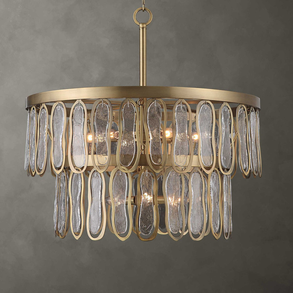 Modern European furniture - Tiered Seeded Glass 9-Light Chandelier - www.oroa.com