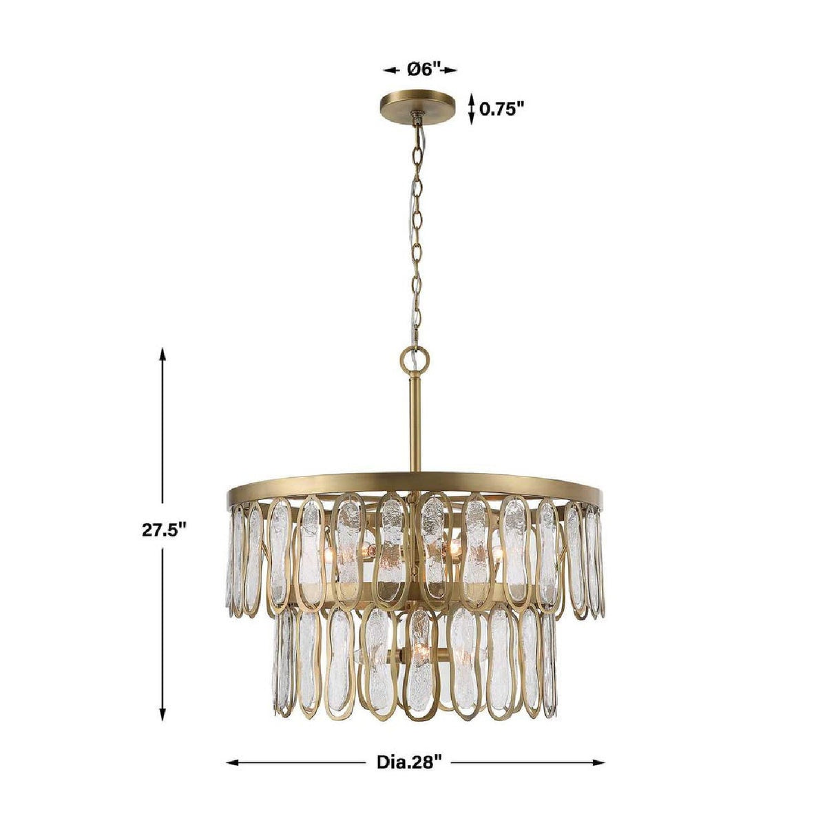 Modern European furniture - Tiered Seeded Glass 9-Light Chandelier - www.oroa.com