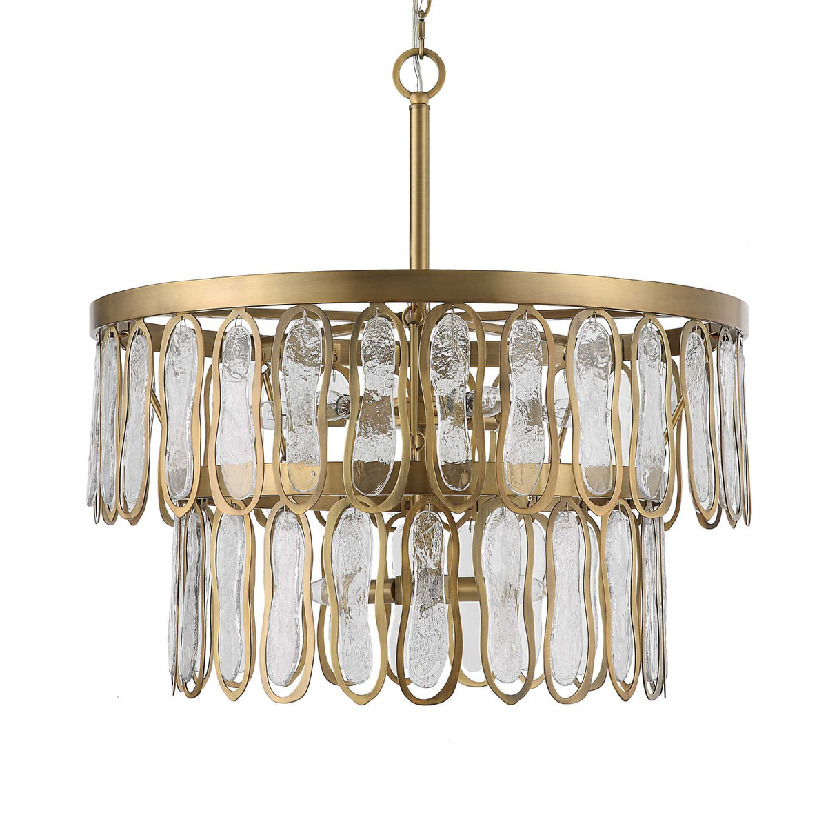 Tiered Seeded Glass 9-Light Chandelier | Uttermost Aurelie