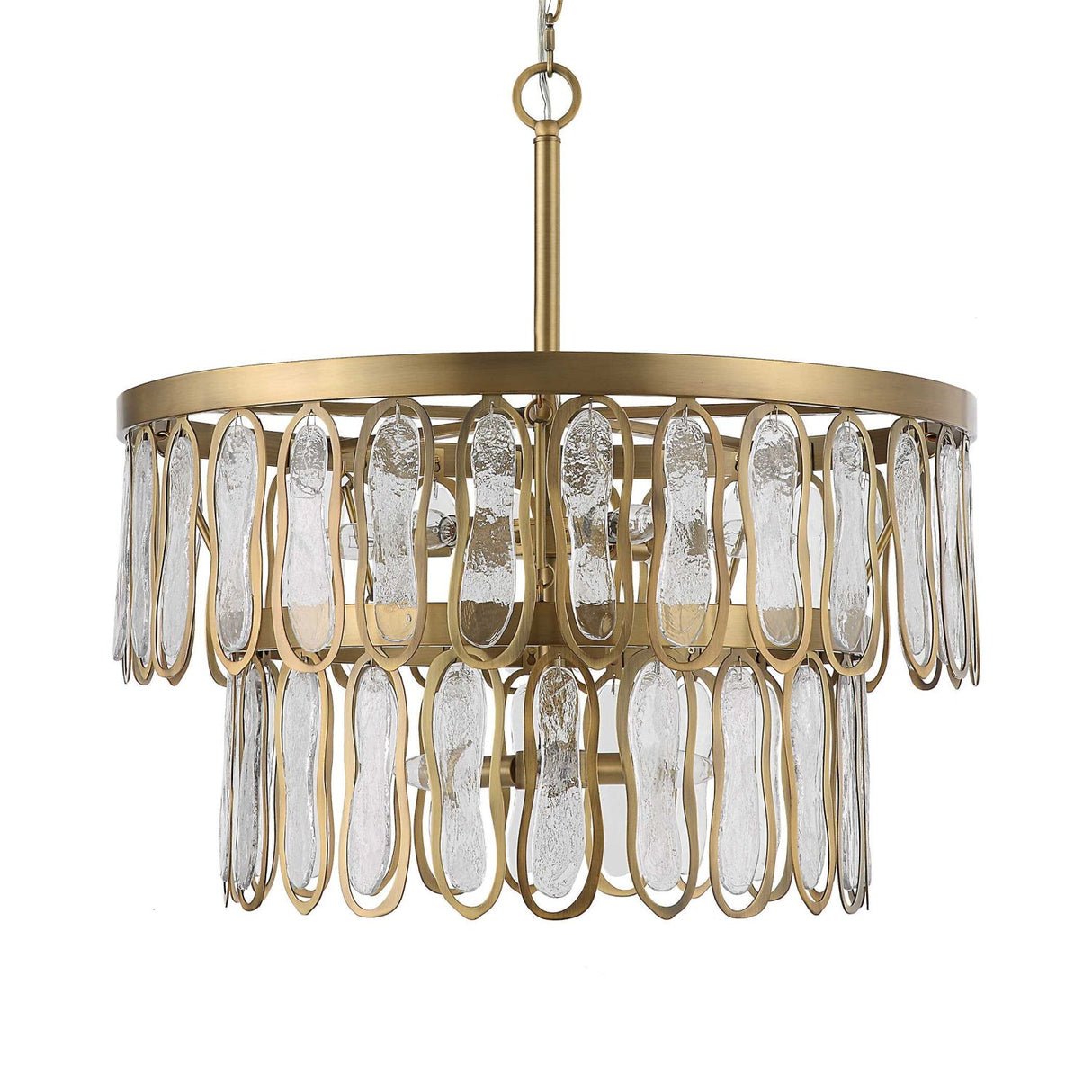Modern European furniture - Tiered Seeded Glass 9-Light Chandelier - www.oroa.com
