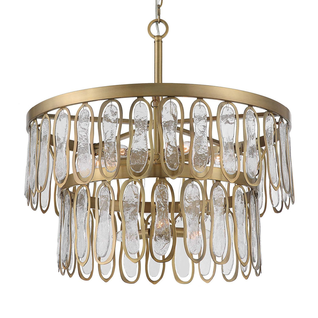 Modern European furniture - Tiered Seeded Glass 9-Light Chandelier - www.oroa.com