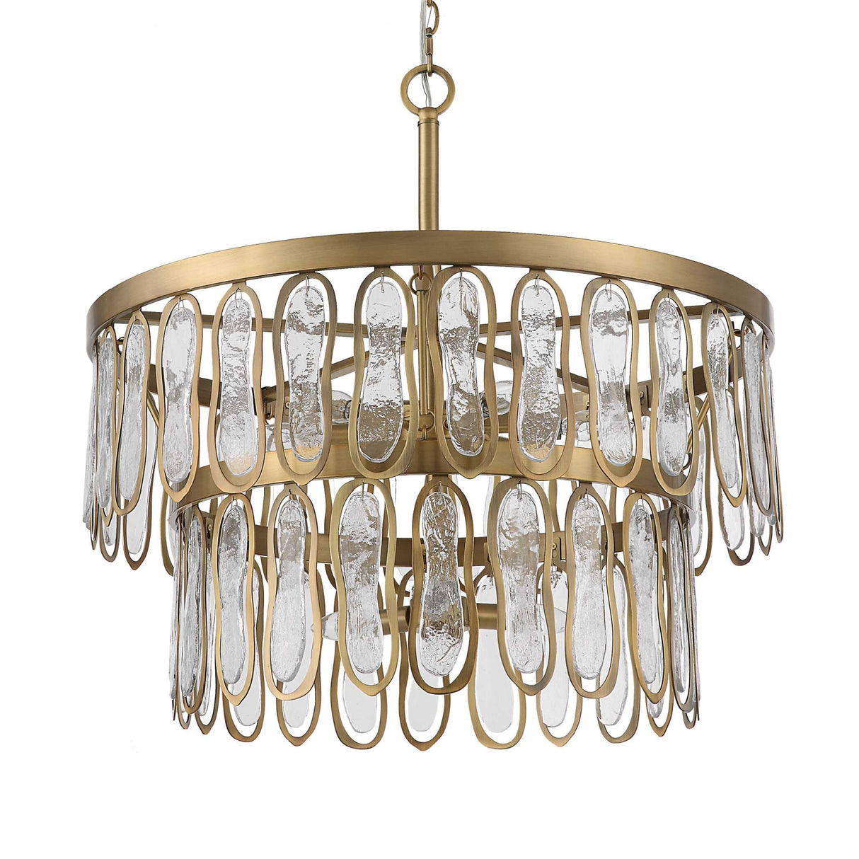 Tiered Seeded Glass 9-Light Chandelier | Uttermost Aurelie