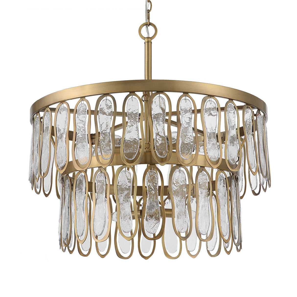 Modern European furniture - Tiered Seeded Glass 9-Light Chandelier - www.oroa.com