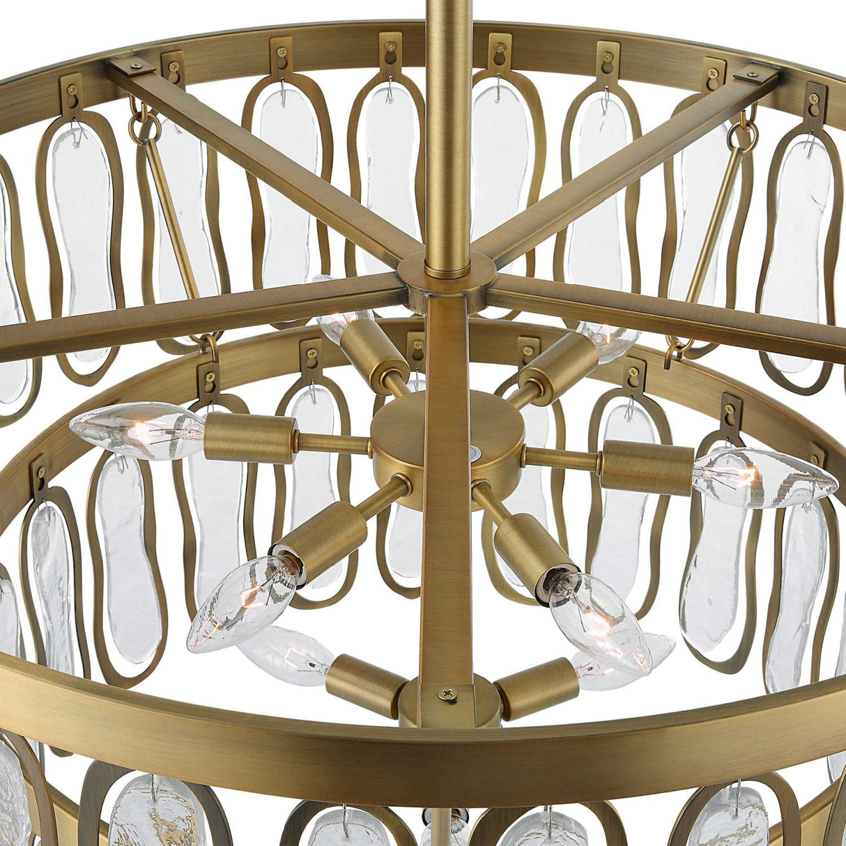 Modern European furniture - Tiered Seeded Glass 9-Light Chandelier - www.oroa.com