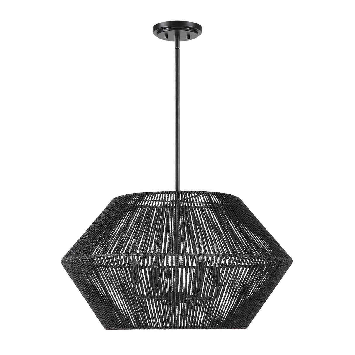 Modern European furniture - Black Rope 4-Light Pendant Lamp - www.oroa.com