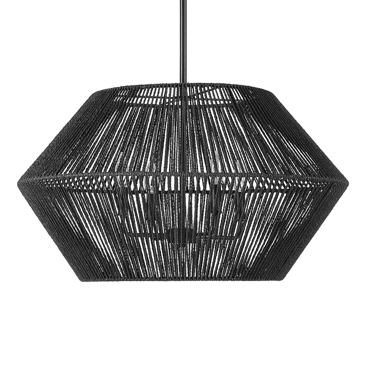 Modern European furniture - Black Rope 4-Light Pendant Lamp - www.oroa.com