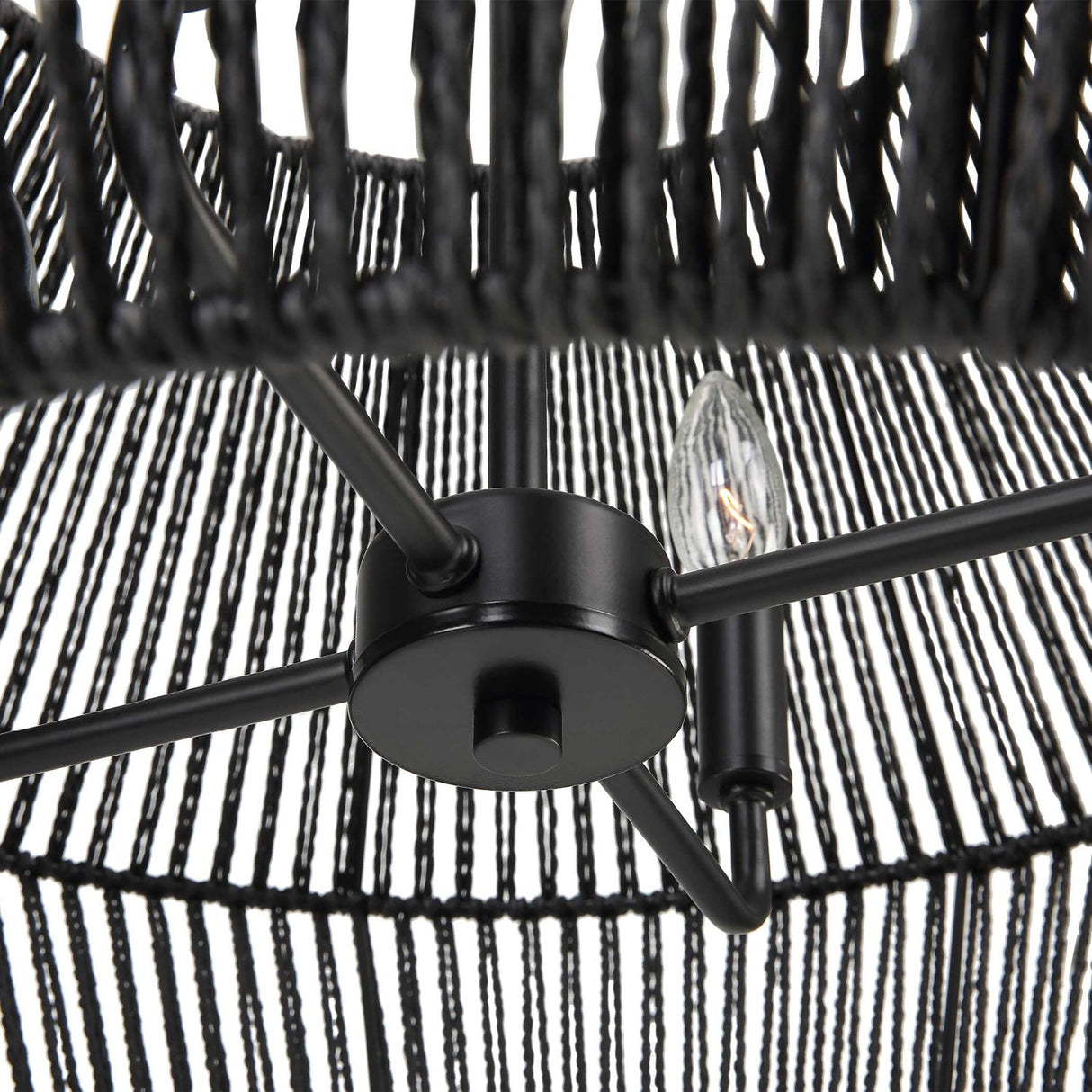 Modern European furniture - Black Rope 4-Light Pendant Lamp - www.oroa.com