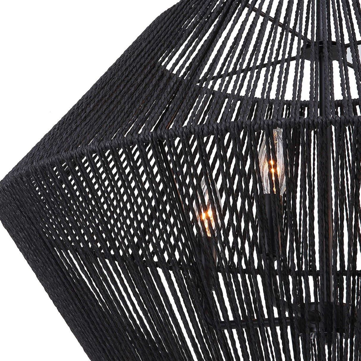 Modern European furniture - Black Rope 4-Light Pendant Lamp - www.oroa.com