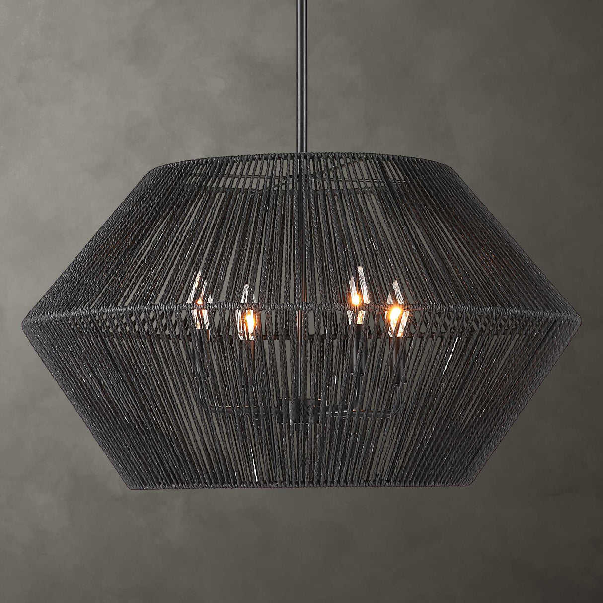Black Rope 4-Light Pendant Lamp | Uttermost Suva