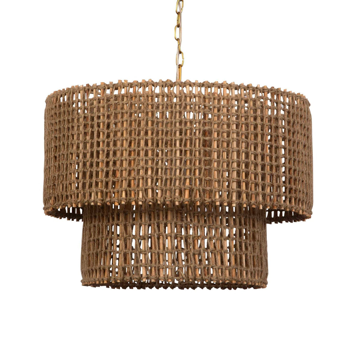 Modern European furniture - Two-Tier Woven Jute Pendant Lamp - www.oroa.com