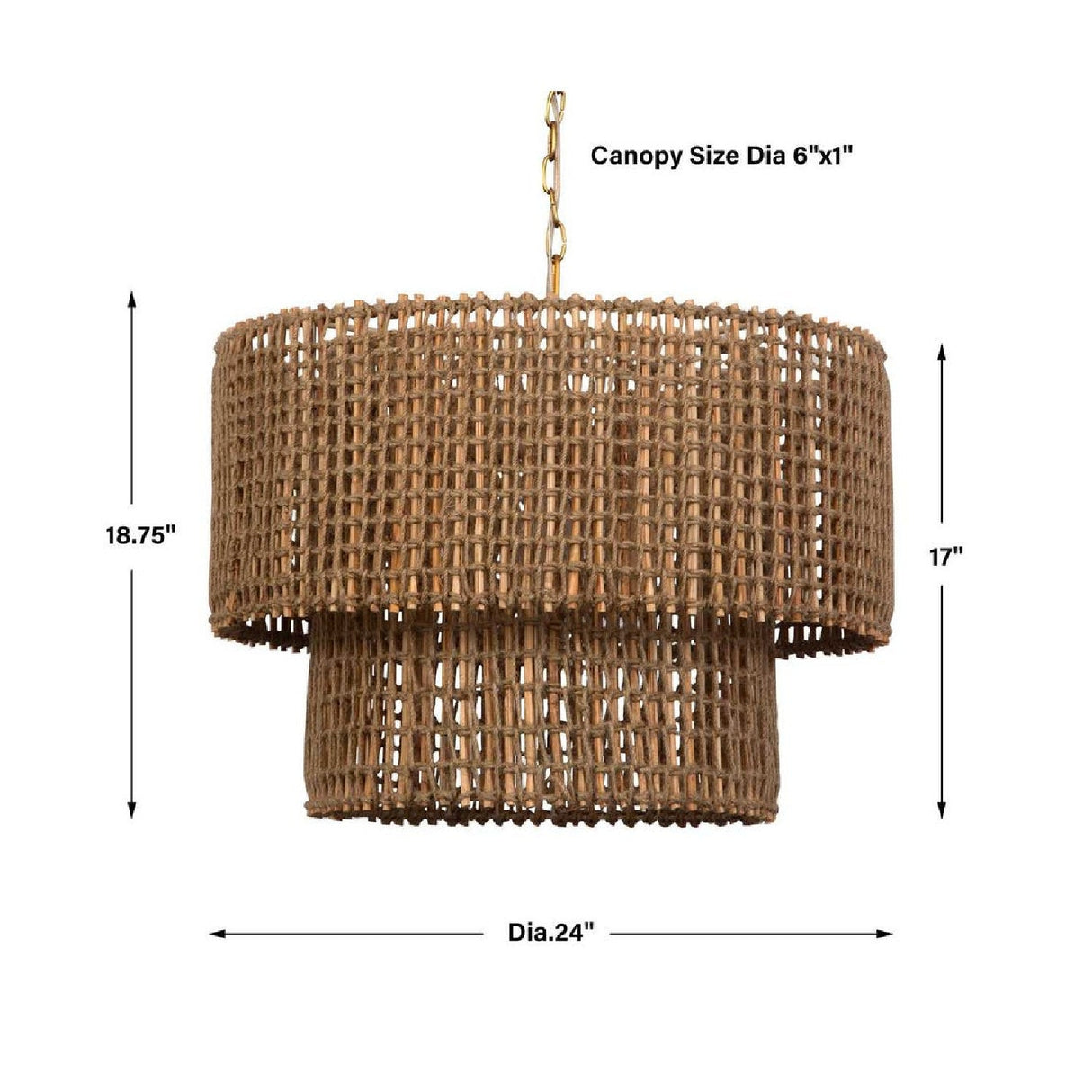 Modern European furniture - Two-Tier Woven Jute Pendant Lamp - www.oroa.com