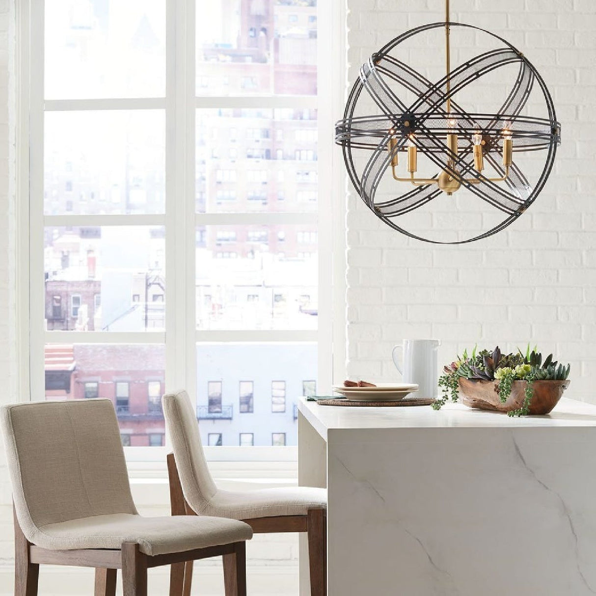 Bronze Band Sphere Pendant Lamp | Uttermost Spherical - www.oroa.com