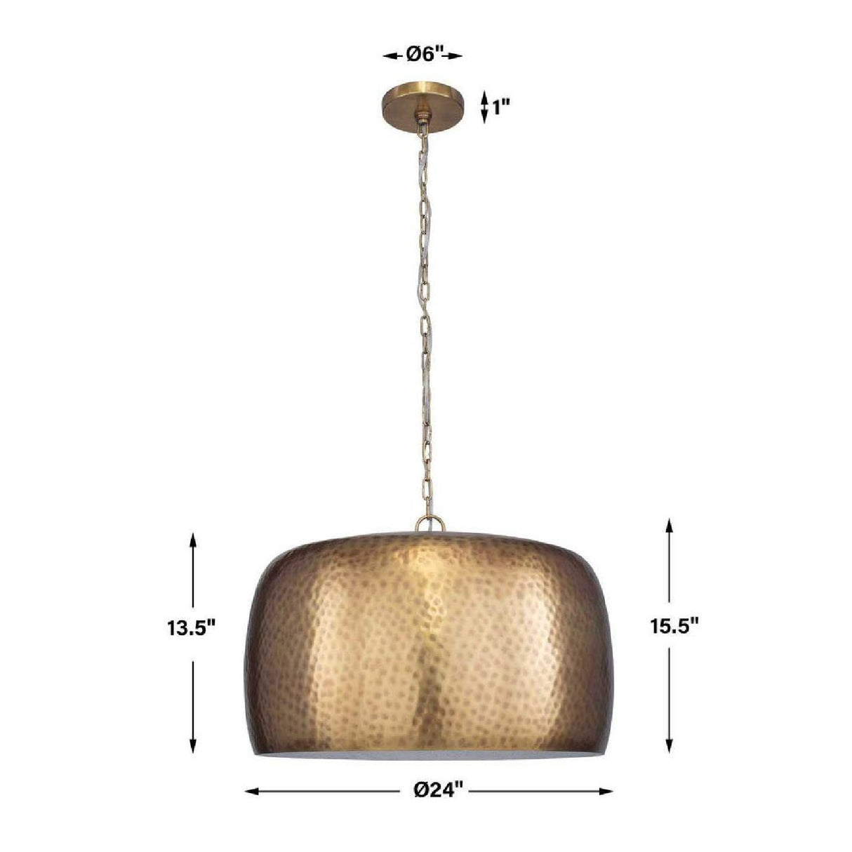 Hammered Metal Dome Pendant Lamp | Uttermost Lemont - www.oroa.com