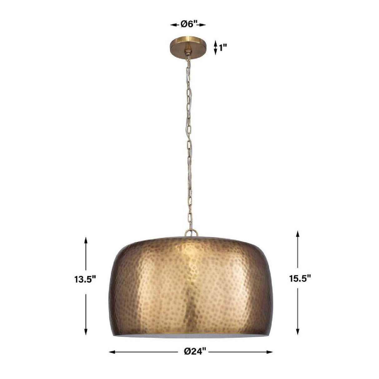 Hammered Metal Dome Pendant Lamp | Uttermost Lemont - www.oroa.com