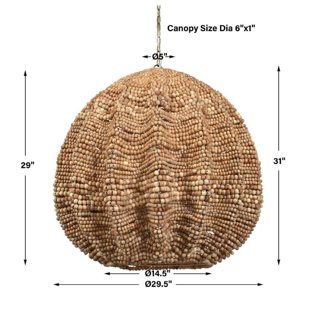 Natural Wooden Beads Pendant Lamp | Uttermost Kauri - www.oroa.com