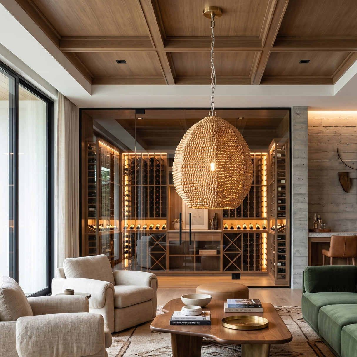 Natural Wooden Beads Pendant Lamp | Uttermost Kauri - www.oroa.com