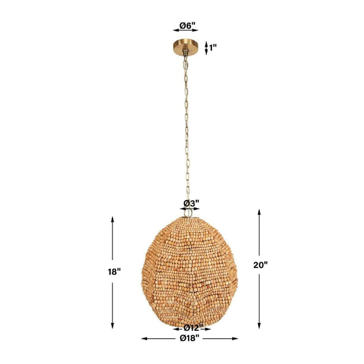 Natural Wooden Beads Pendant Lamp | Uttermost Kauri - www.oroa.com