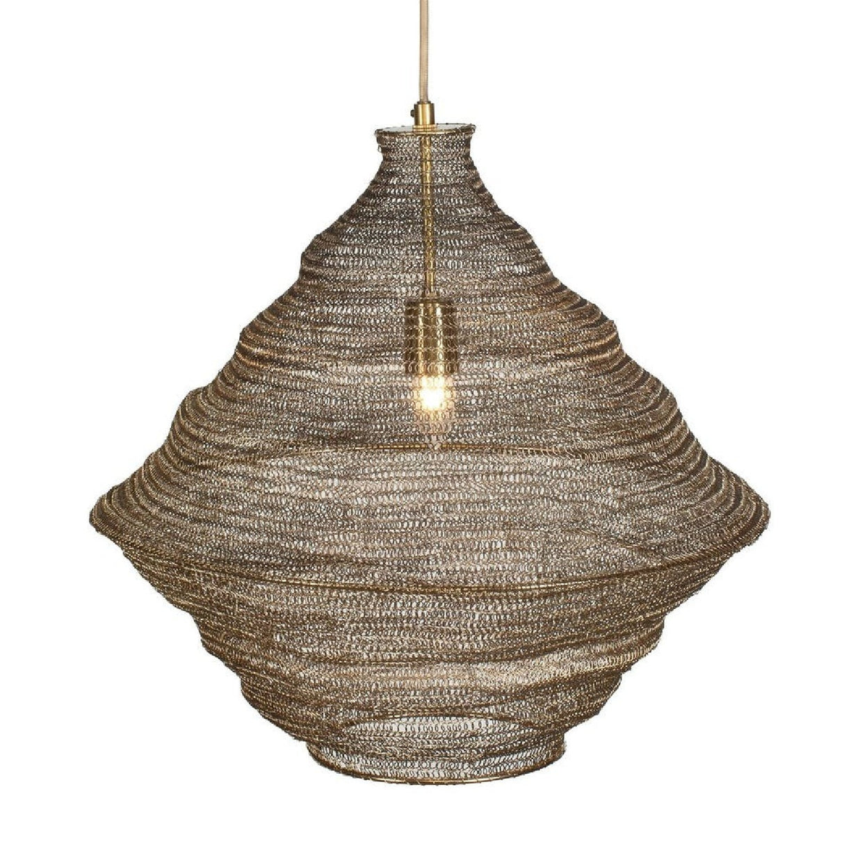 Woven Antique Brass Pendant Lamp | Uttermost Sigh - www.oroa.com