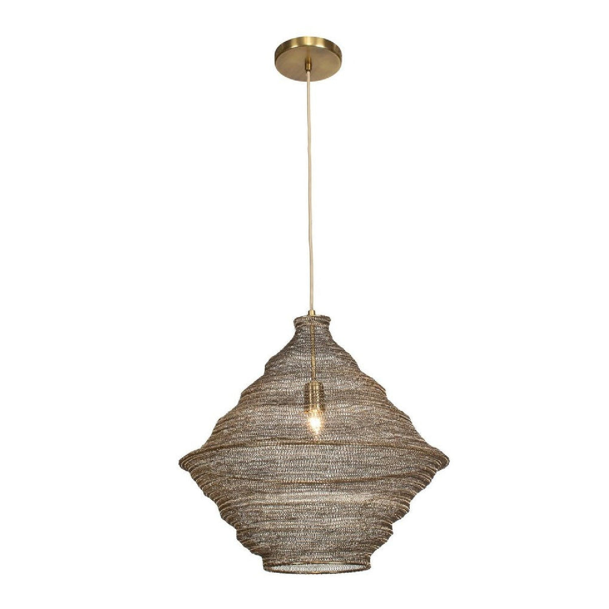 Woven Antique Brass Pendant Lamp | Uttermost Sigh - www.oroa.com
