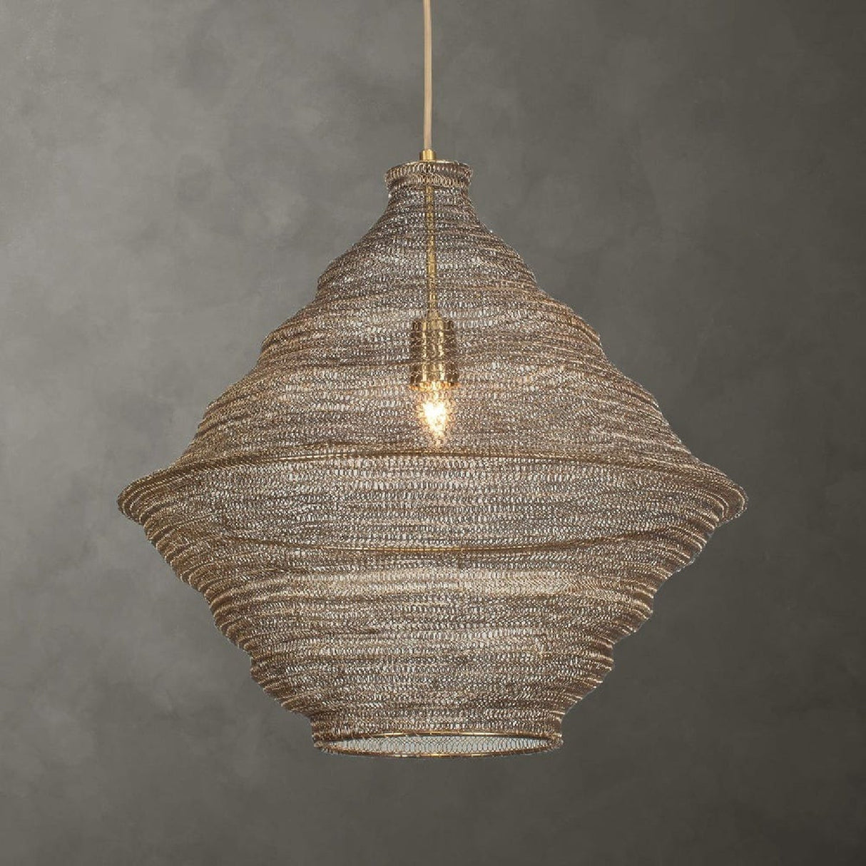 Woven Antique Brass Pendant Lamp | Uttermost Sigh - www.oroa.com