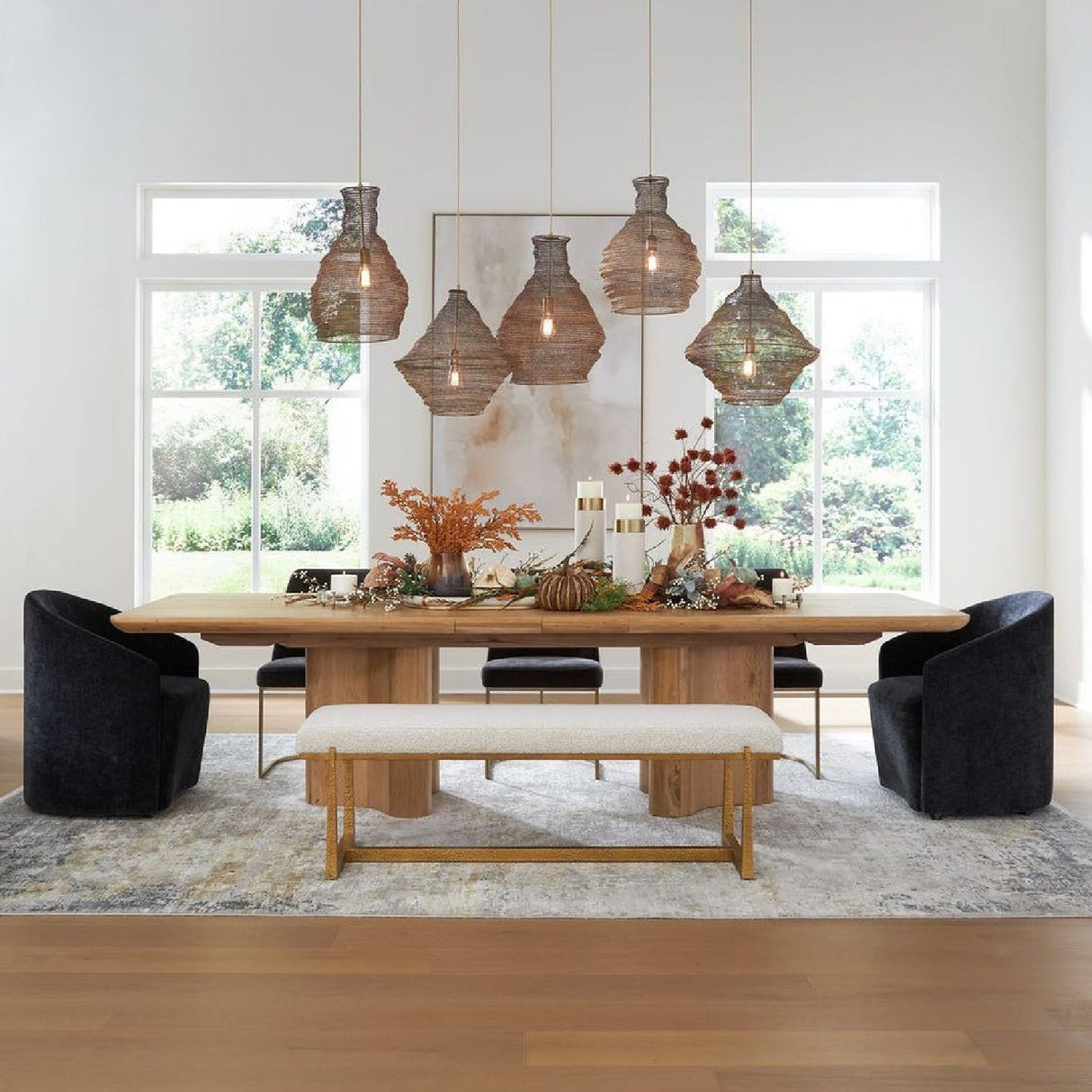 Woven Antique Brass Pendant Lamp | Uttermost Sigh - www.oroa.com