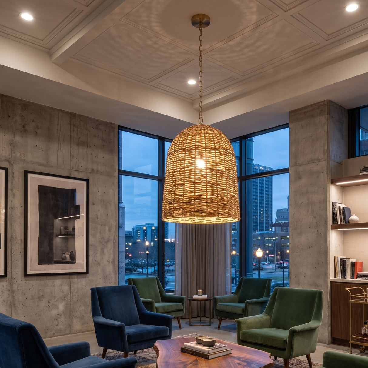Modern European furniture - Woven Seagrass Pendant Lamp - www.oroa.com