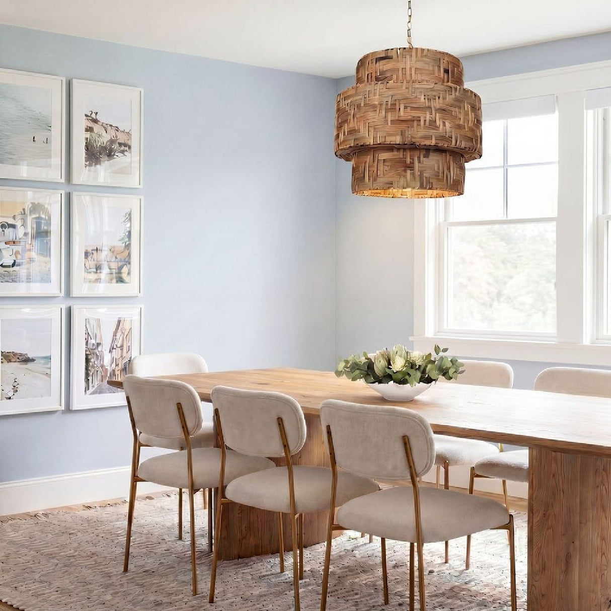 Modern European furniture - Hand-Woven 4-Light Pendant Lamp - www.oroa.com