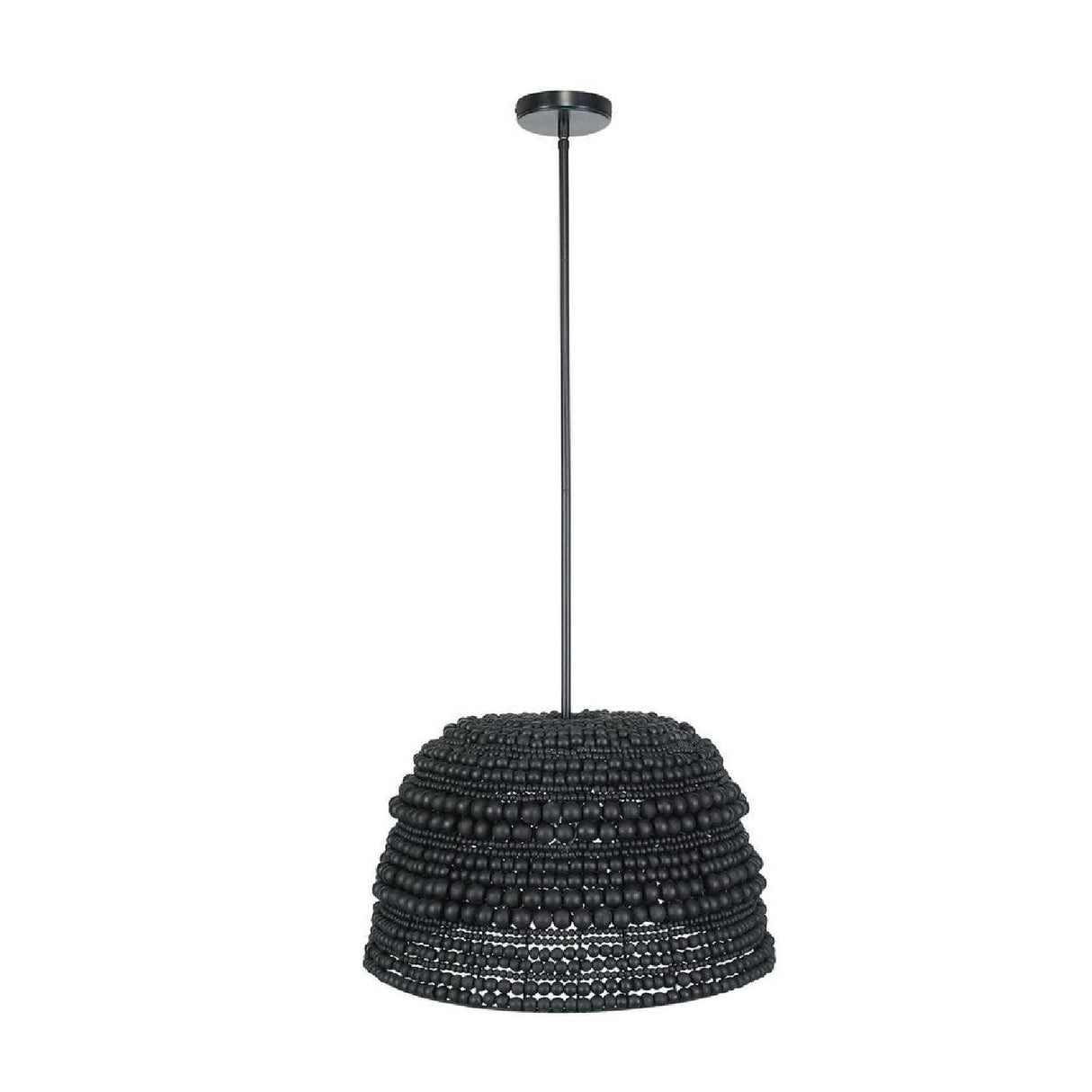 Modern European furniture - Black Wooden Beads Pendant Lamp - www.oroa.com