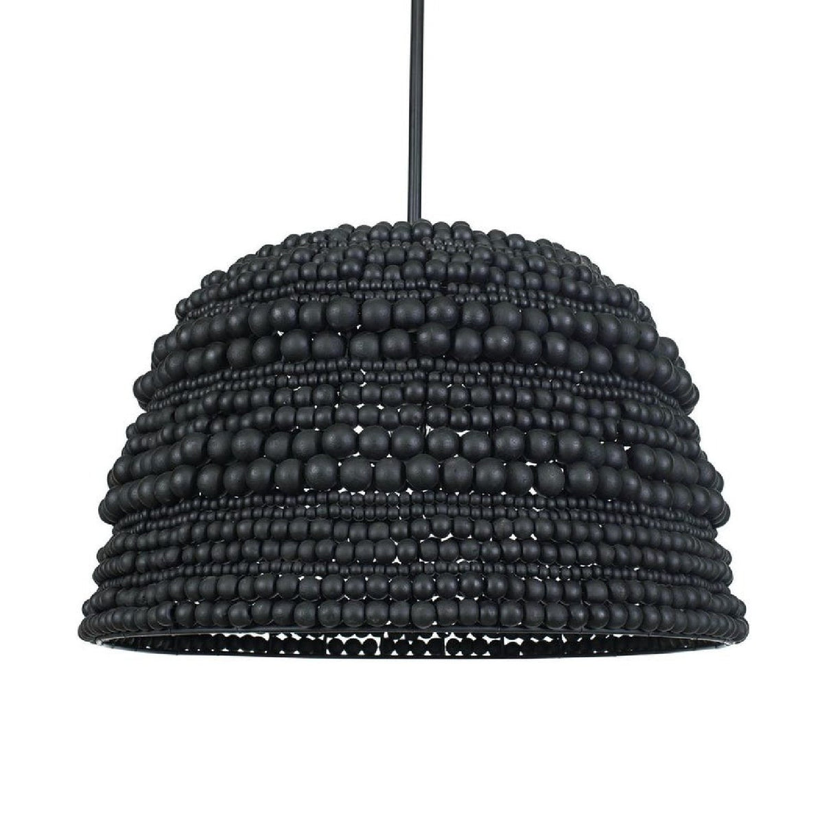 Modern European furniture - Black Wooden Beads Pendant Lamp - www.oroa.com